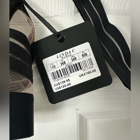 NWT Honey Bridgette Linda C set in black! brief size M, bra size 36B - Picture 8 of 10